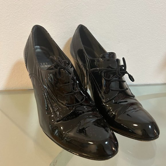 Stuart Weitzman Black Patent Leather Shoe Boot - Picture 2 of 5